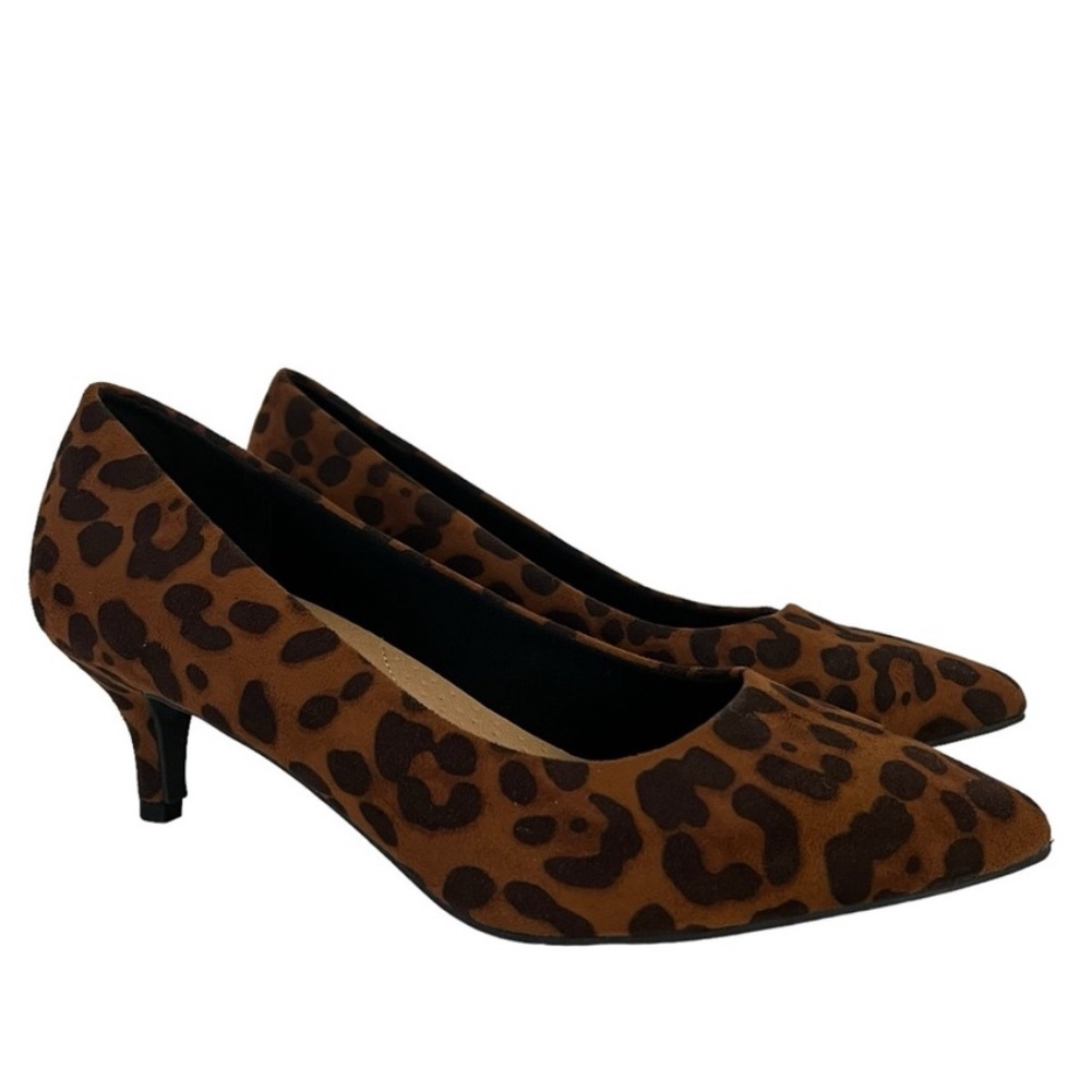 Torrid Leopard Faux Suede Pointed Toe Kitten Heel